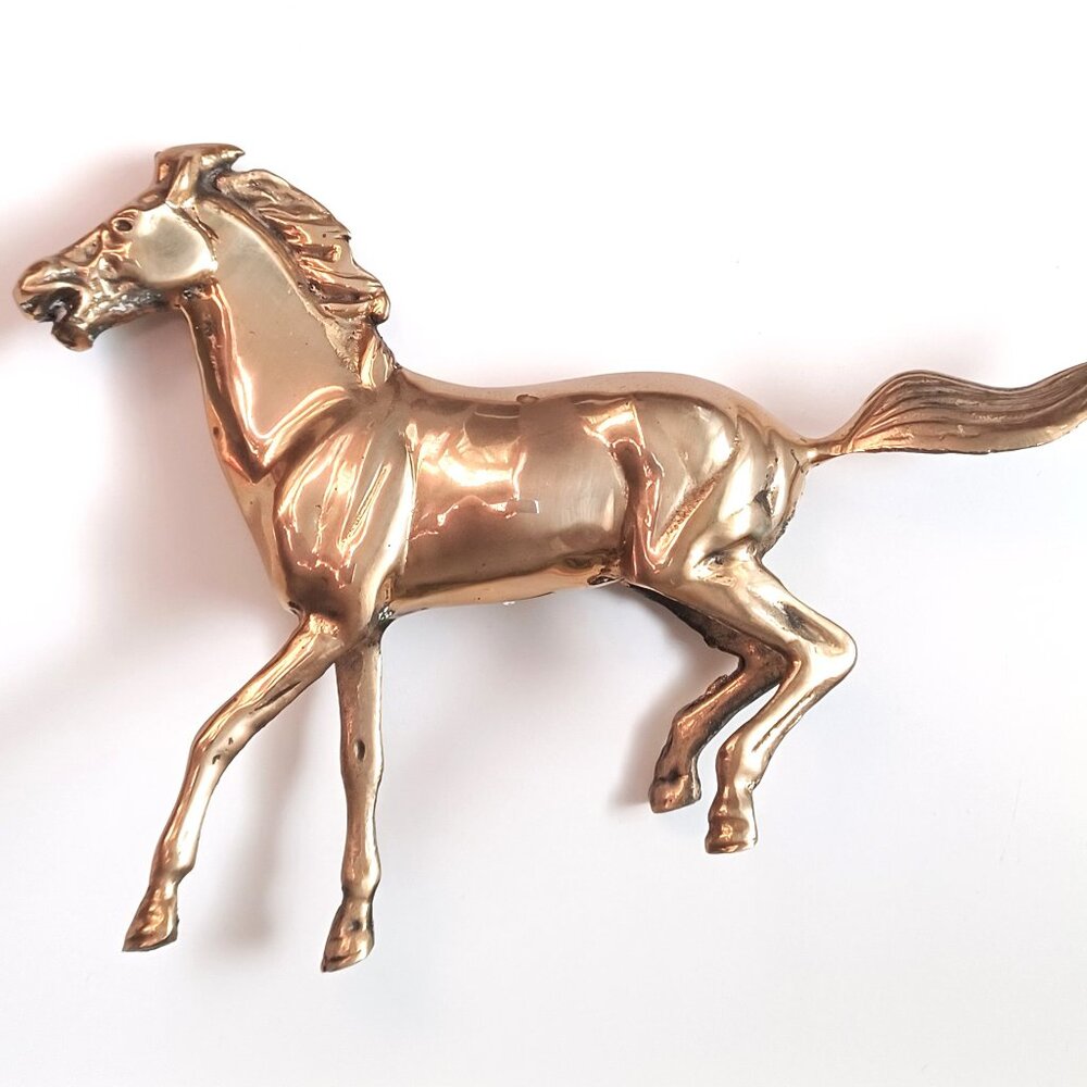Vintage Montgomery Ward Brass Horse Figurine 8 by 11.5 inches